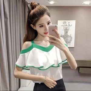White and Green Shirt